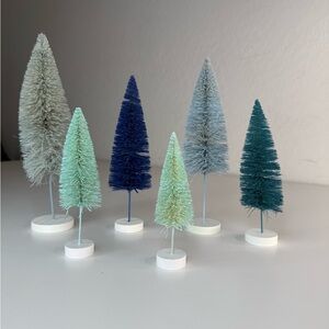 Holiday Miniature Bottle Brush Trees Set